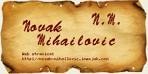 Novak Mihailović vizit kartica